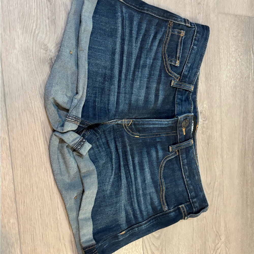 Express - Dark Blue Denim Shorts - Sortie Low Rise - Ultimate Stretch - Size 2 - Picture 2 of 14